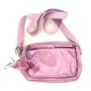 KIPLING Abanu Crossbody Bag Metallic Lilac NWT